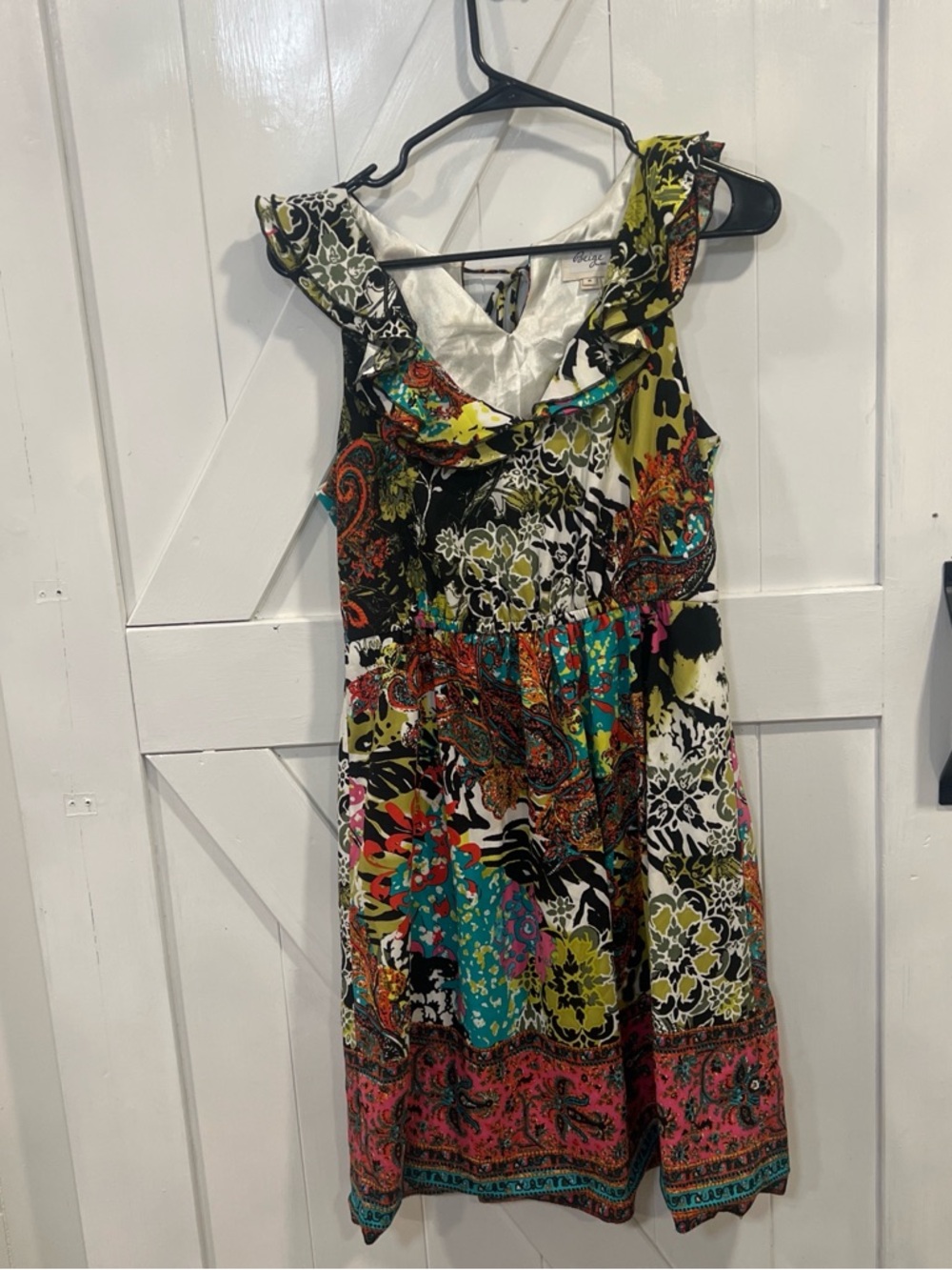 ECI Multicolor Floral & Paisley Midi Dress - Black, Turquoise, Olive, Pink